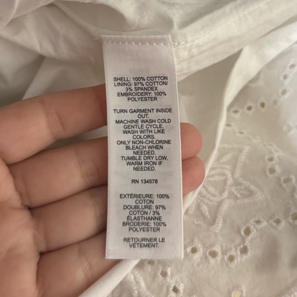 Vineyard Vines White Cap Island Eyelet Embroidered Floral Peplum Top - Picture 6 of 6